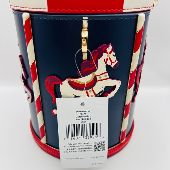 Kate Spade Winter Wonders Carousel 3D Crossbody Bag Novelty Handbag New - Picture 3 of 5